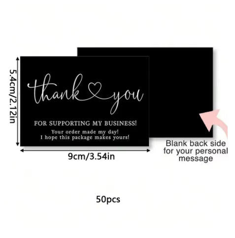 30/50Pcs Thank You Cards Thank You for Supporting My Business Cards Commercial Decoration Label Appreciate Cards Gift Packaging