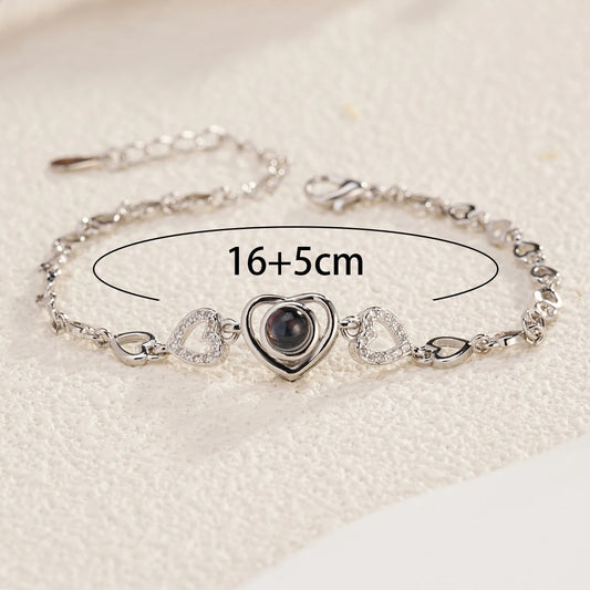 Personalized Projection Photo Bracelet-Heart Pendant