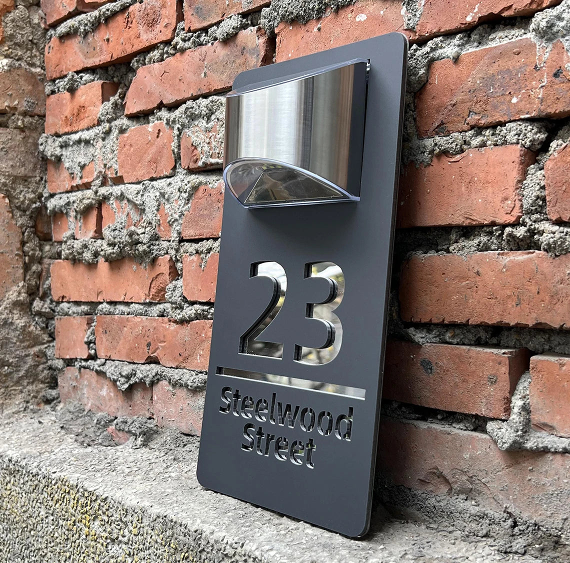 Customized Solar Exterior House Numbers With Motion Sensor Solar House Number