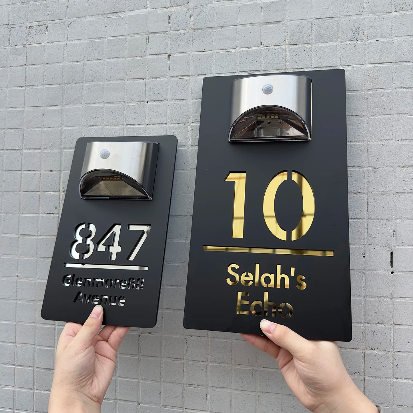 Customized Solar Exterior House Numbers With Motion Sensor Solar House Number