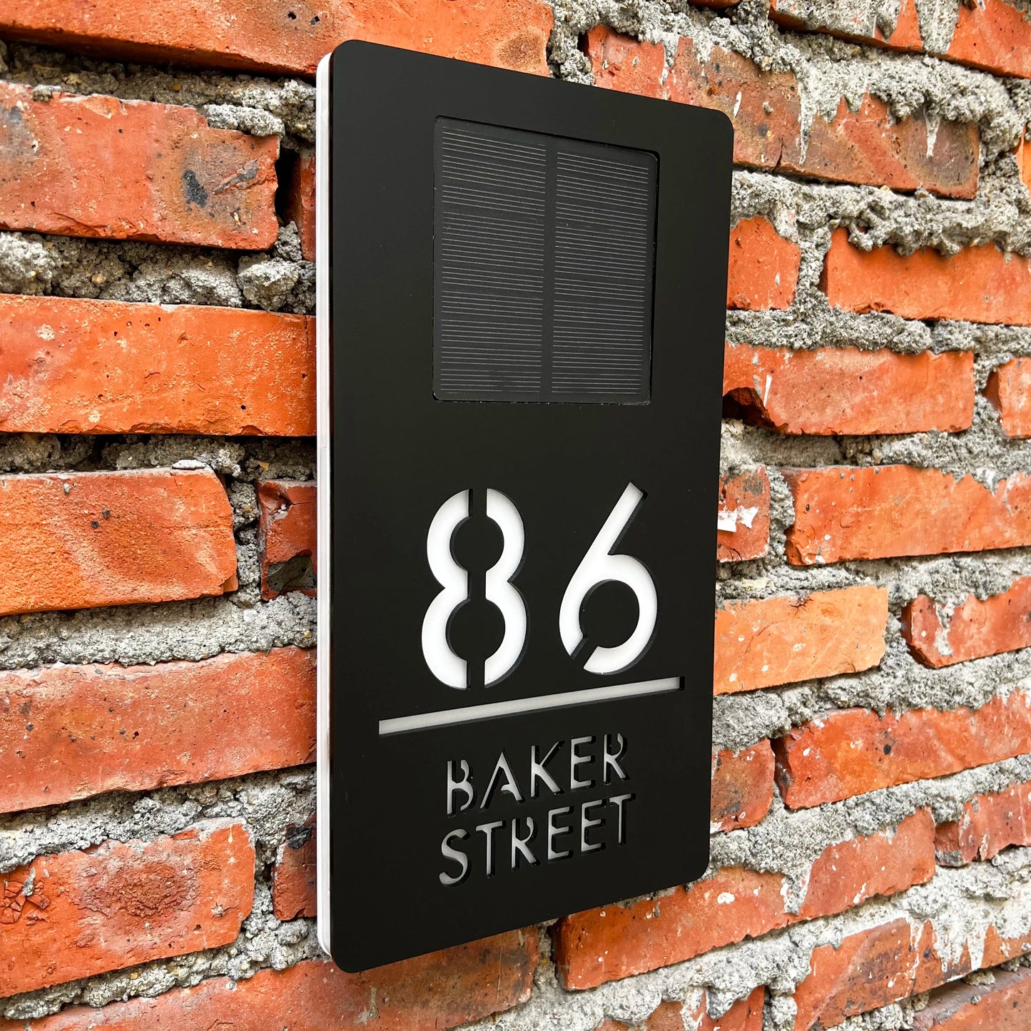Solar Outdoor House Number 3D Laser Cut Acrylic House Name Plate Address Door Sign