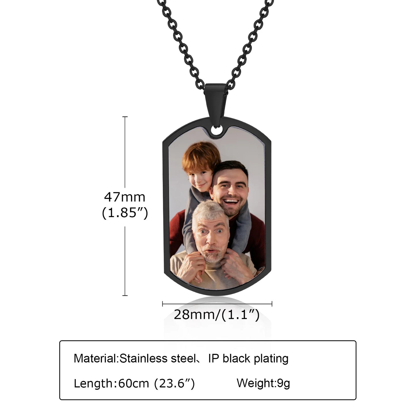 Men Personalize Engrave Name Custom The Photo of Family Pendant Necklaces