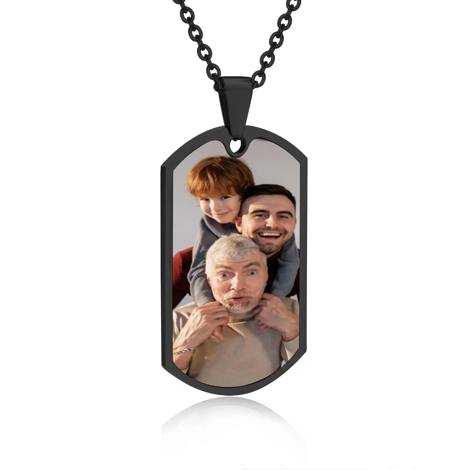 Men Personalize Engrave Name Custom The Photo of Family Pendant Necklaces