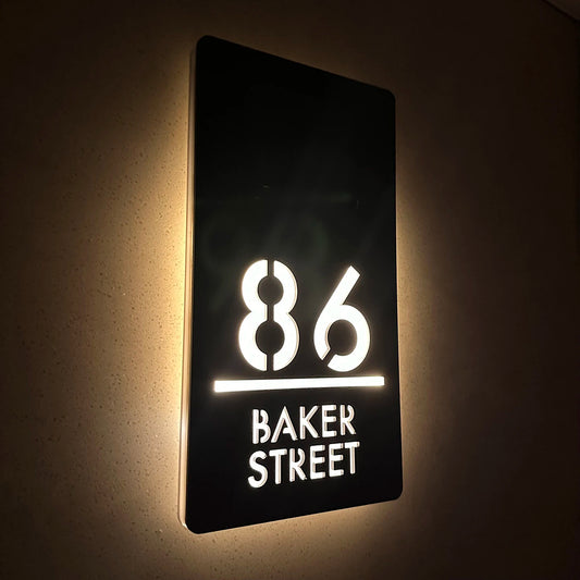Solar Outdoor House Number 3D Laser Cut Acrylic House Name Plate Address Door Sign