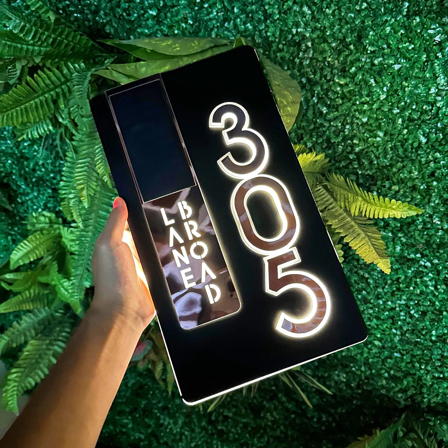 Custom Door Number Signs Modern Street Sign With LED Light & RC