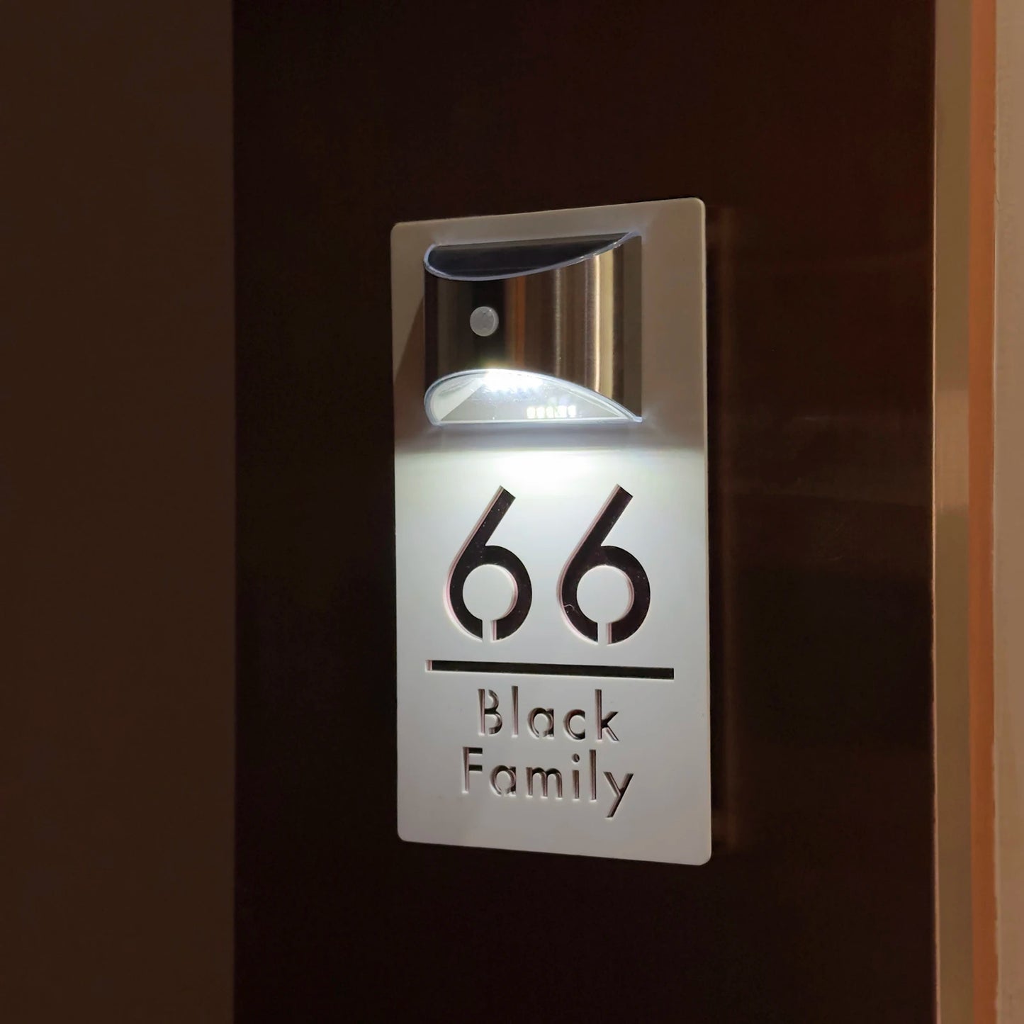 Customized Solar Exterior House Numbers With Motion Sensor Solar House Number