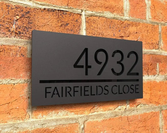 Custom 3D Floating House Number Outdoor Laser Cut Acrylic Matte Modern Door Sign