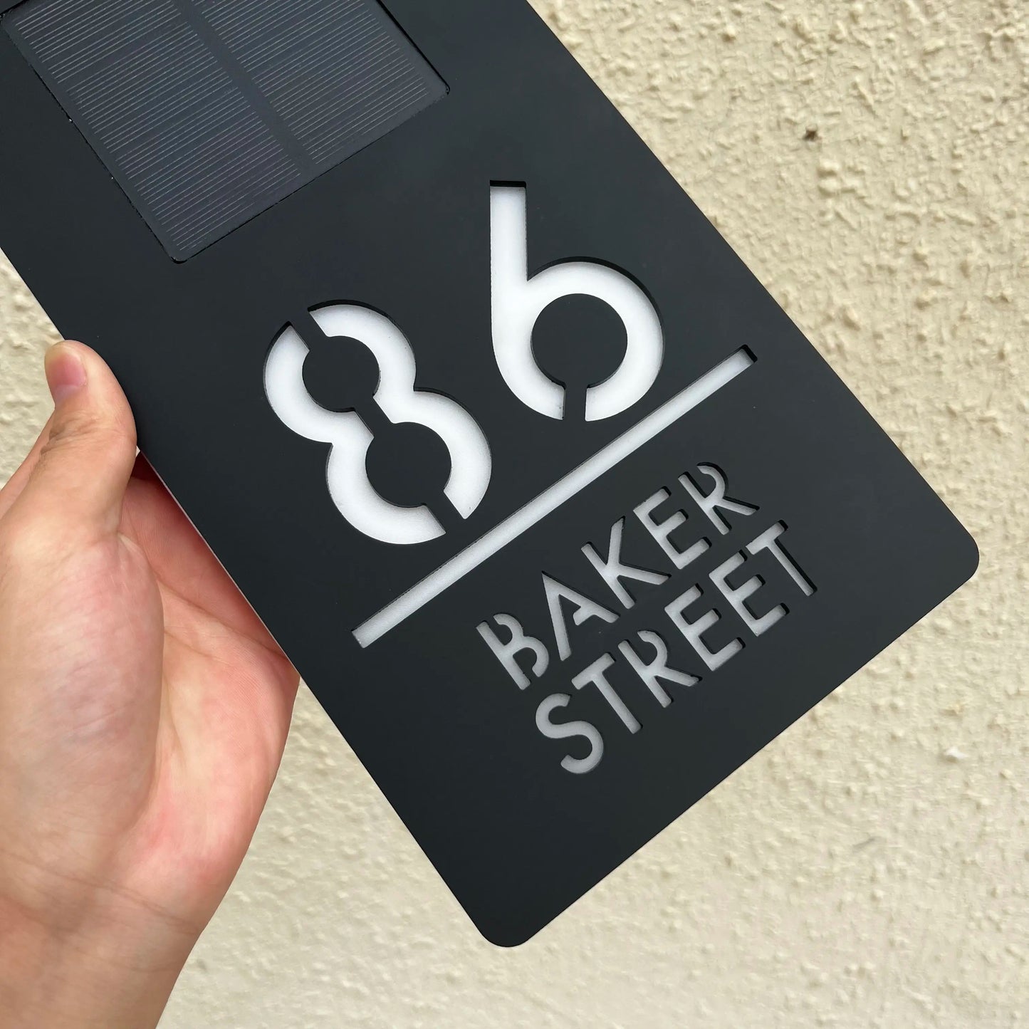 Solar Outdoor House Number 3D Laser Cut Acrylic House Name Plate Address Door Sign