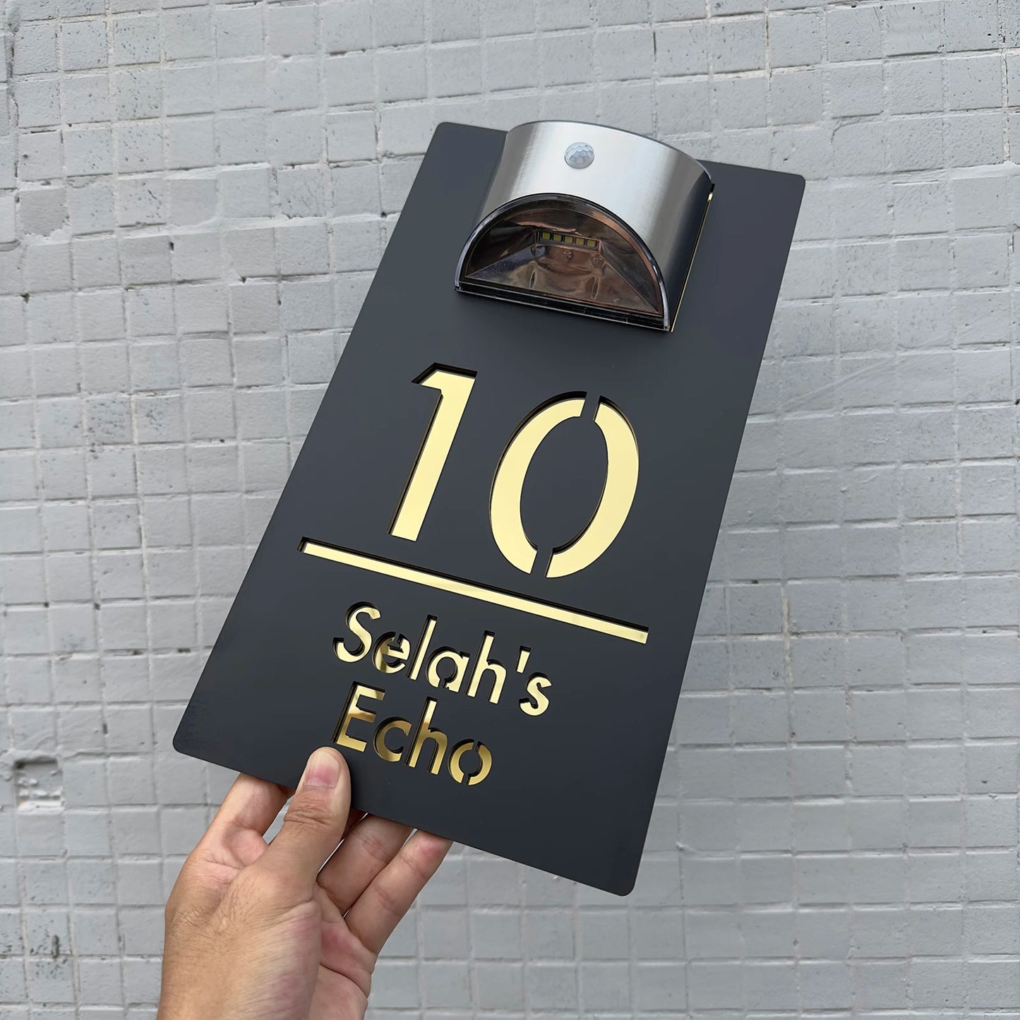 Customized Solar Exterior House Numbers With Motion Sensor Solar House Number