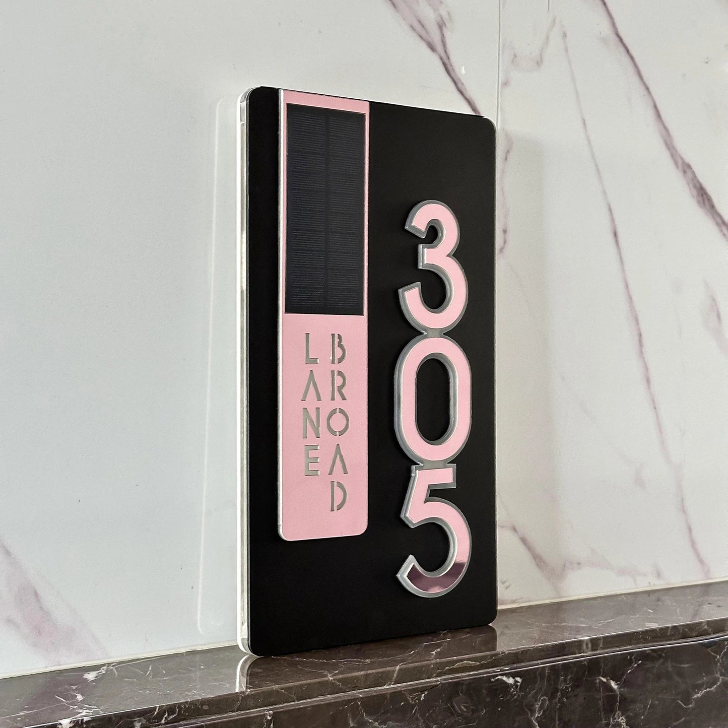 Custom Door Number Signs Modern Street Sign With LED Light & RC