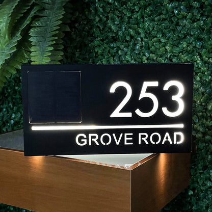 Solar Outdoor House Number 3D Laser Cut Acrylic House Name Plate Address Door Sign
