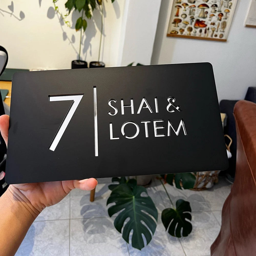 Custom 3D Floating House Number Outdoor Laser Cut Acrylic Matte Modern Door Sign