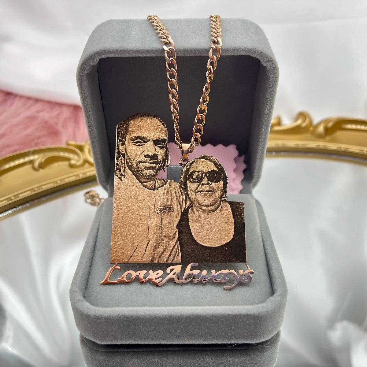 Custom Photo Necklace Custom Stainless Steel Engrave