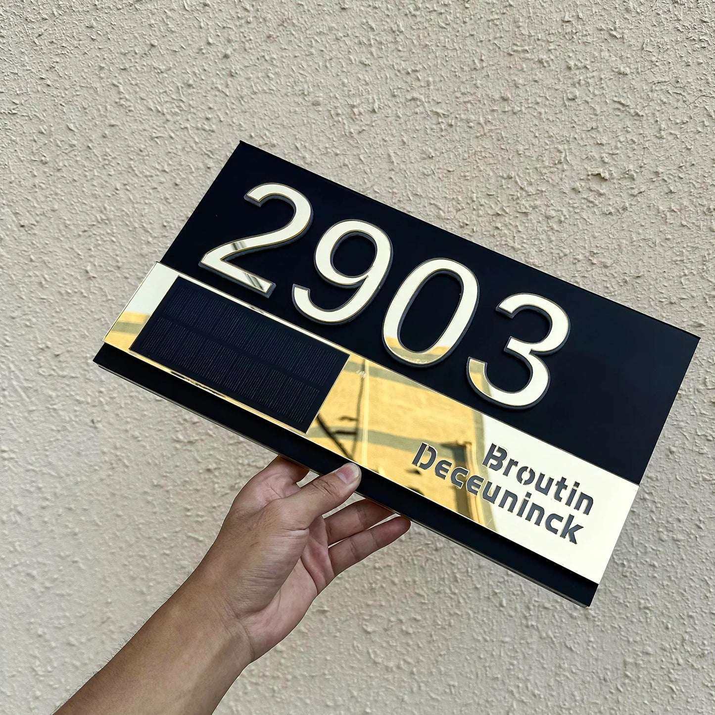 Custom Door Number Signs Modern Street Sign With LED Light & RC
