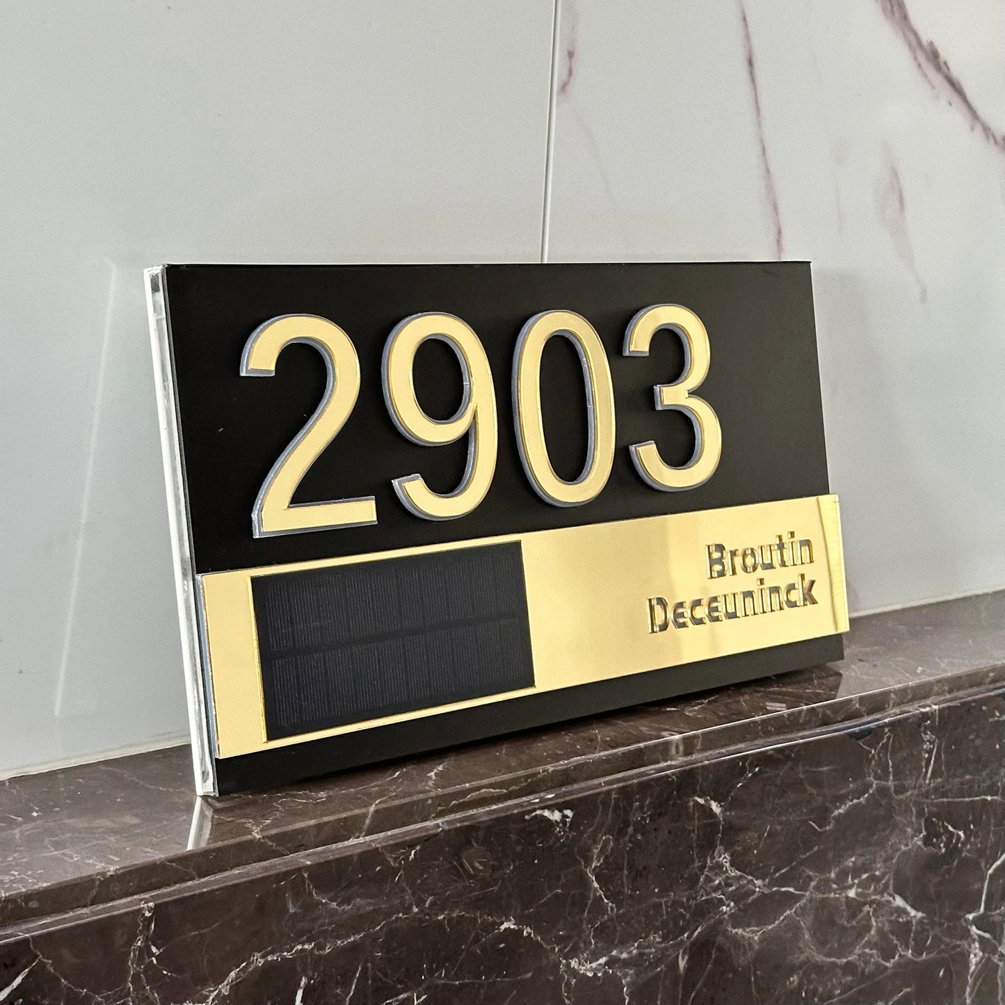 Custom Door Number Signs Modern Street Sign With LED Light & RC