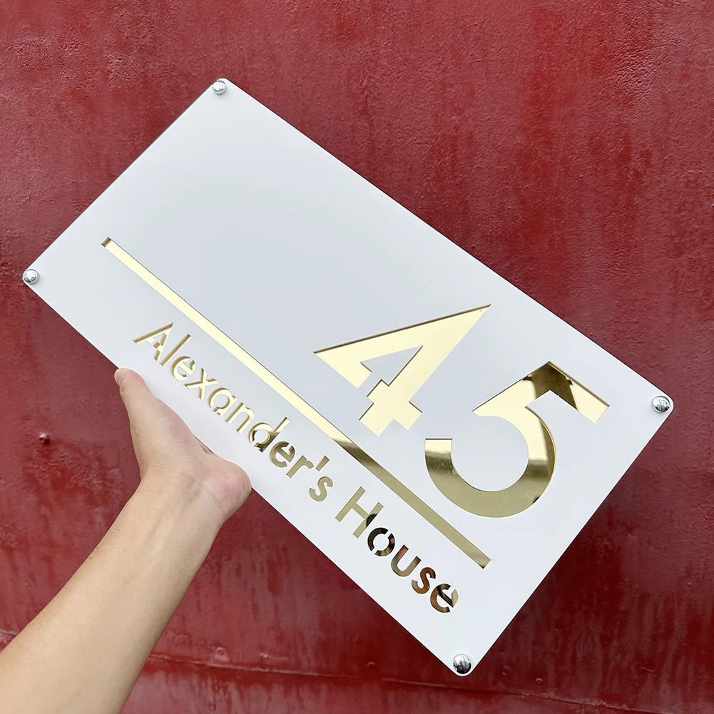 Personalized Exterior House Number Sign 3D Floating Residencial House Number