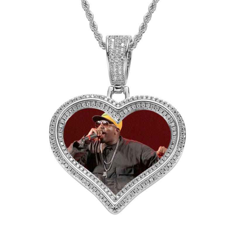 18K Gold Plated Heart Pendant - Iced Out Custom Necklace