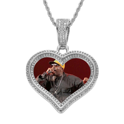 18K Gold Plated Heart Pendant - Iced Out Custom Necklace
