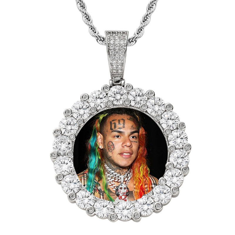 3D Circle Custom Picture Pendant