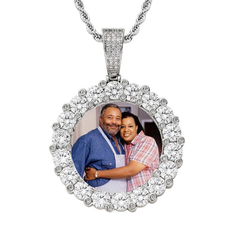 3D Circle Custom Picture Pendant