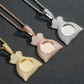 Money Bag Custom Pendant Memory Medallion Chain Necklace for Men Hip Hop Pendant