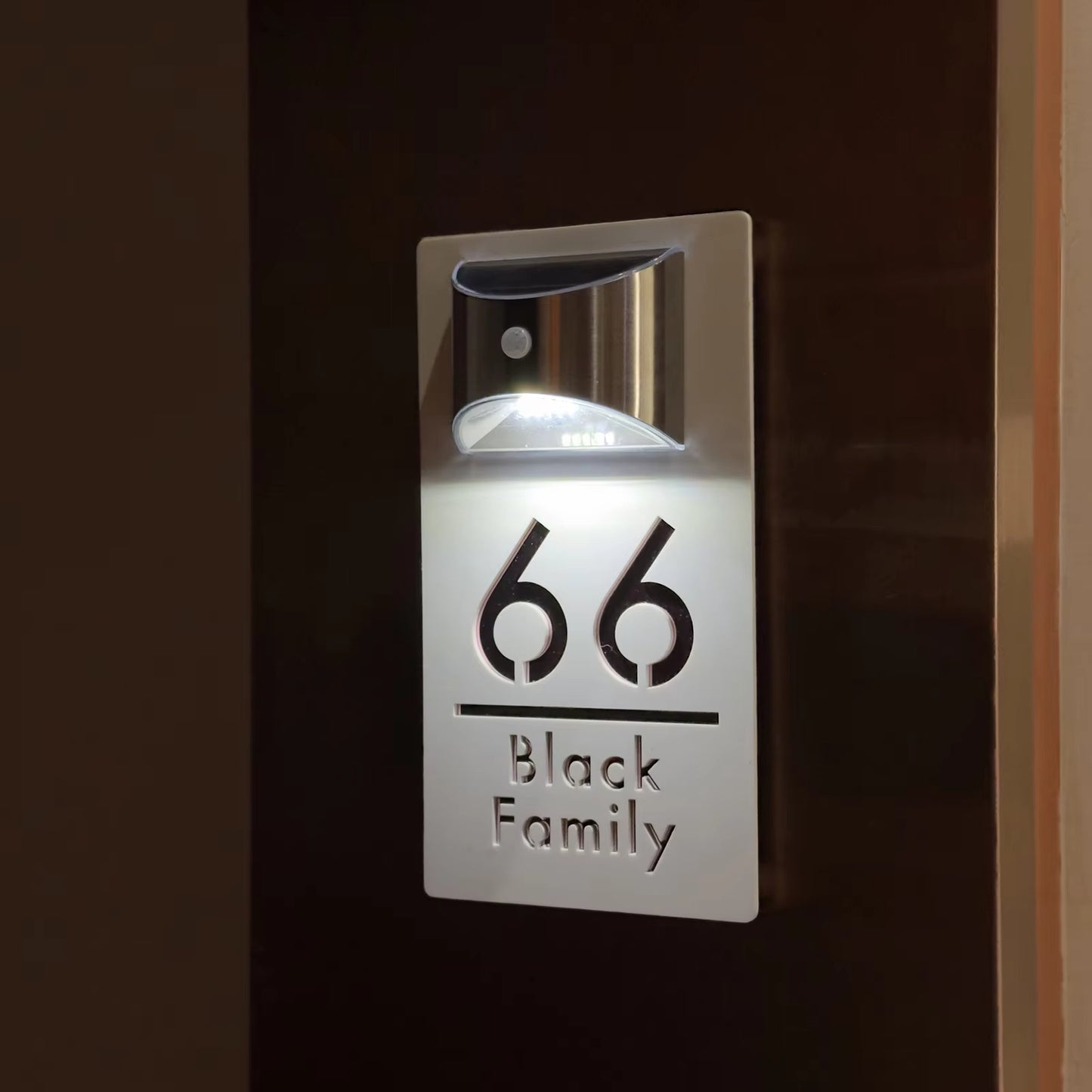 Customized Solar Exterior House Numbers With Motion Sensor Solar House Number