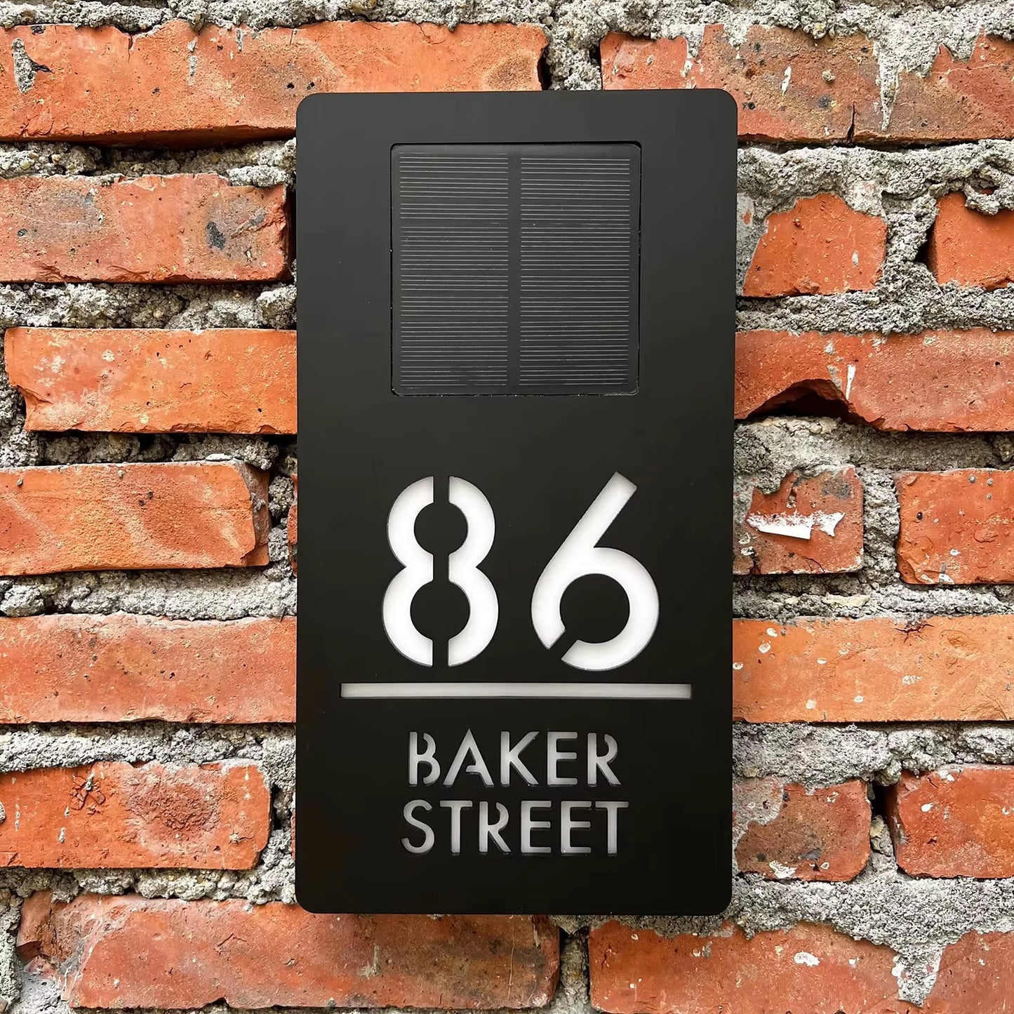 Solar Outdoor House Number 3D Laser Cut Acrylic House Name Plate Address Door Sign
