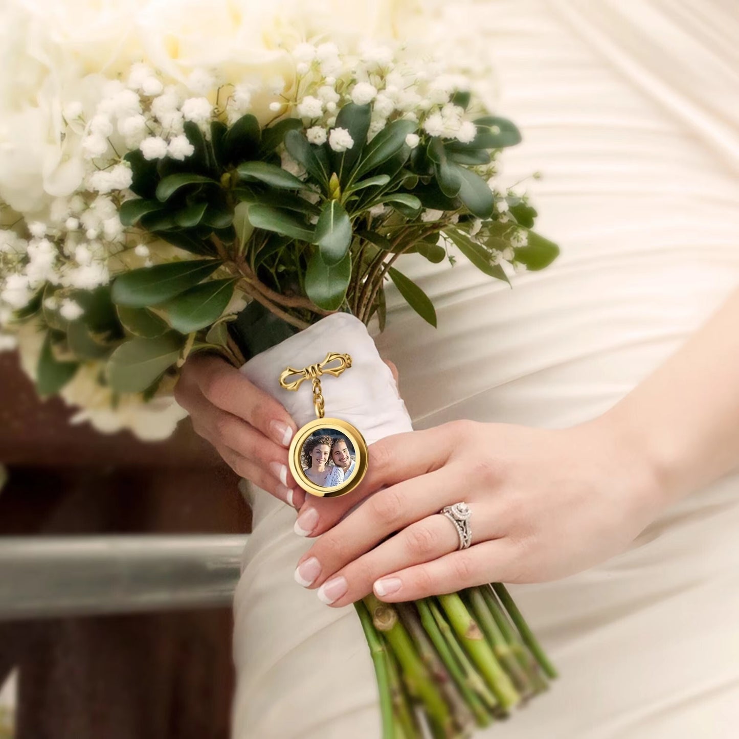 Personalized Gift for Bride Wedding Bouquet Charm Custom Photos Bridal Bouquet