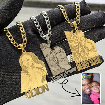 Custom Photo Necklace Custom Stainless Steel Engrave