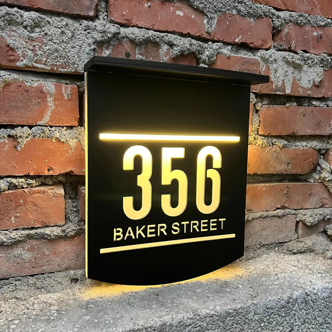 Personalized Outdoor Street Name Solar House Number Sign