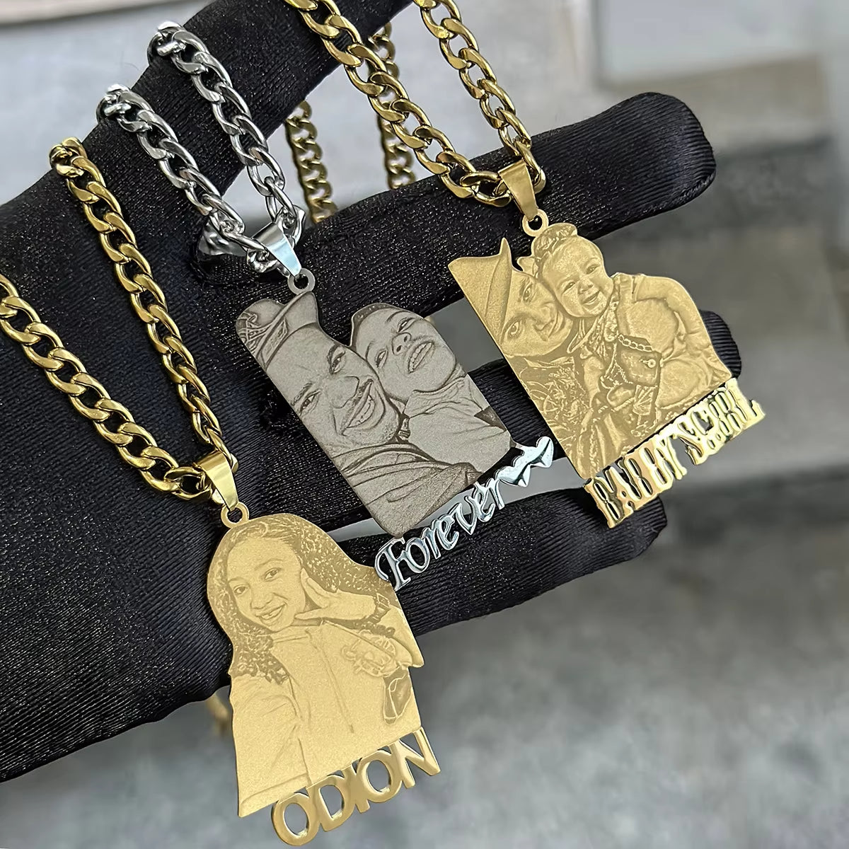 Custom Photo Necklace Custom Stainless Steel Engrave