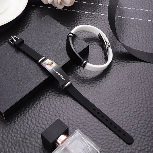 Personalized Silicone Wristband Bracelet Lovers Bracelet