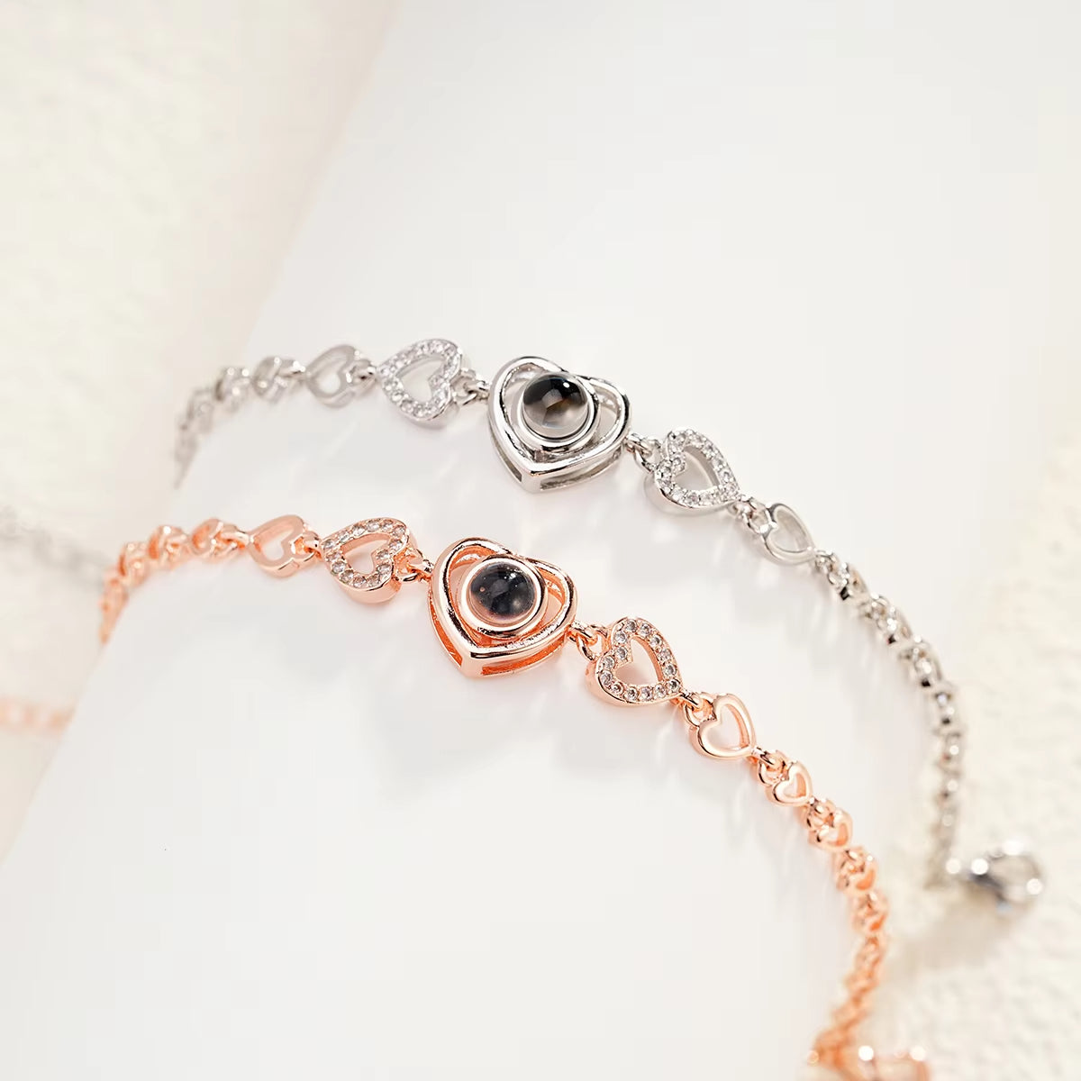 Personalized Projection Photo Bracelet-Heart Pendant