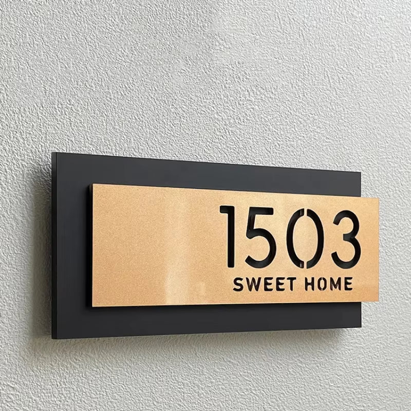 Customized 3D Cut House Number Street Address Family Name Letter for Home