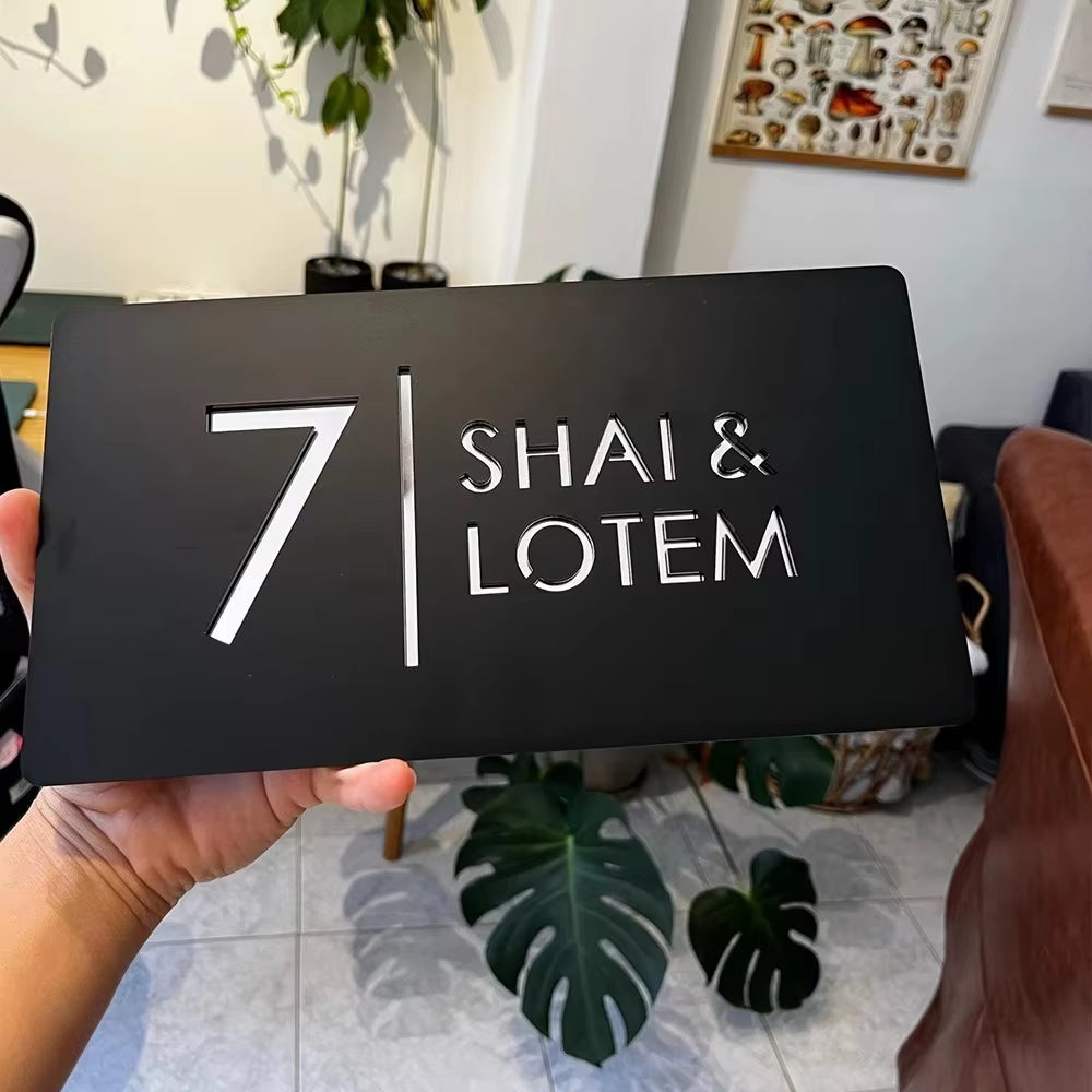 Custom 3D Floating House Number Outdoor Laser Cut Acrylic Matte Modern Door Sign