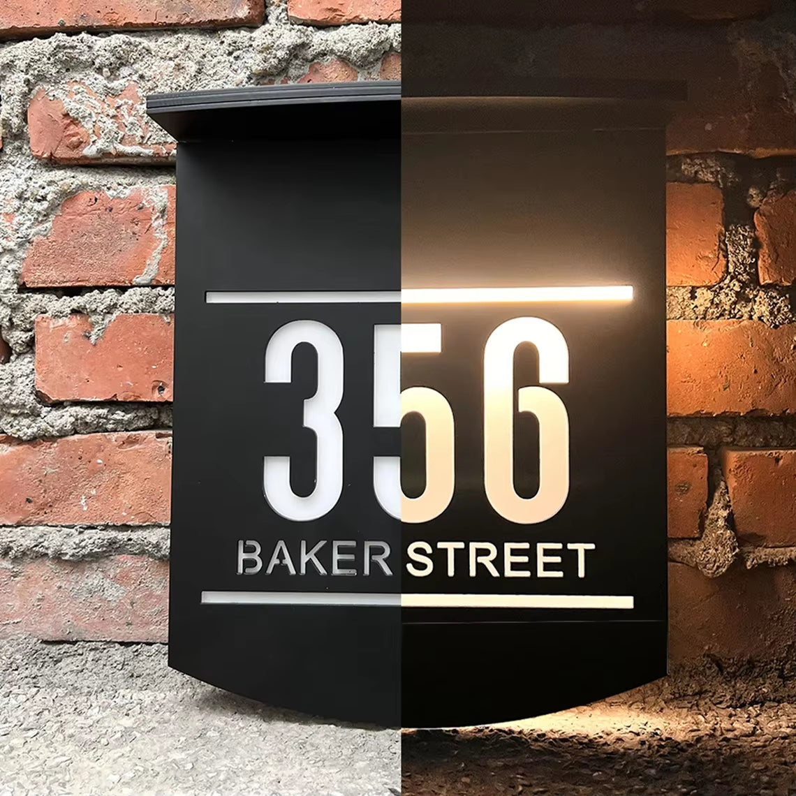 Personalized Outdoor Street Name Solar House Number Sign