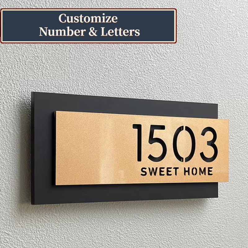Customized 3D Cut House Number Street Address Family Name Letter for Home