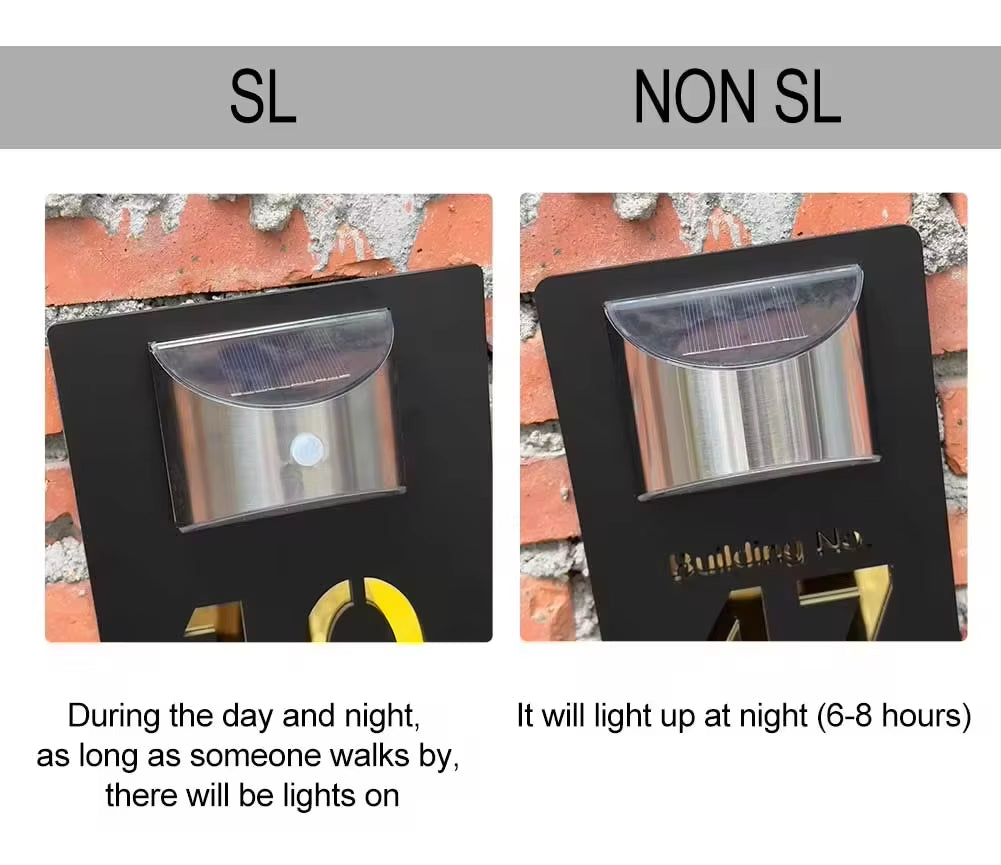 Customized Solar Exterior House Numbers With Motion Sensor Solar House Number