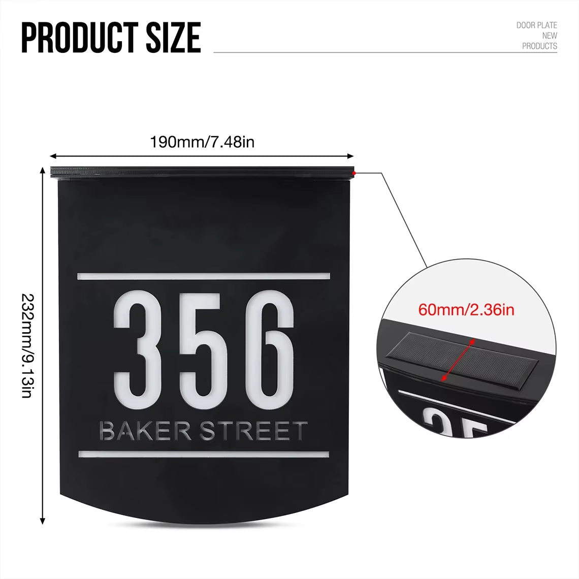 Personalized Outdoor Street Name Solar House Number Sign