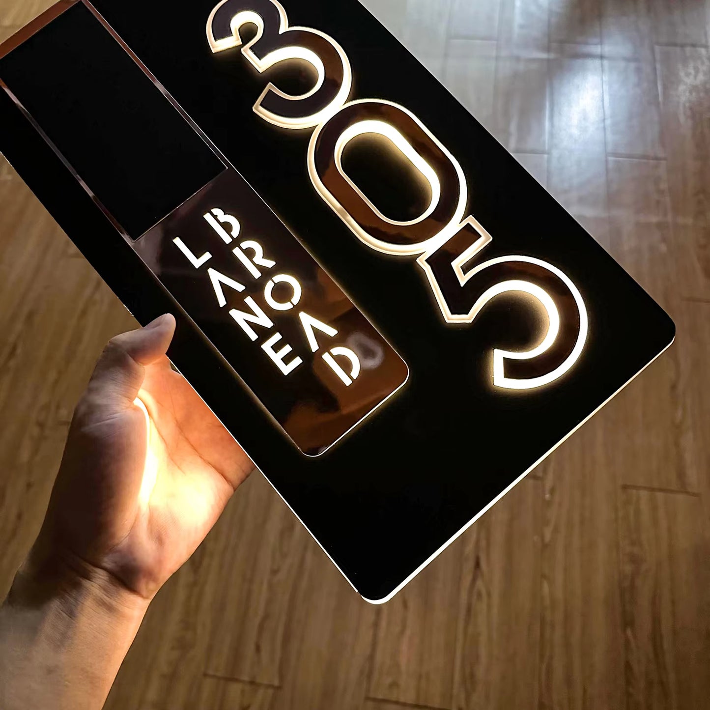 Custom Door Number Signs Modern Street Sign With LED Light & RC