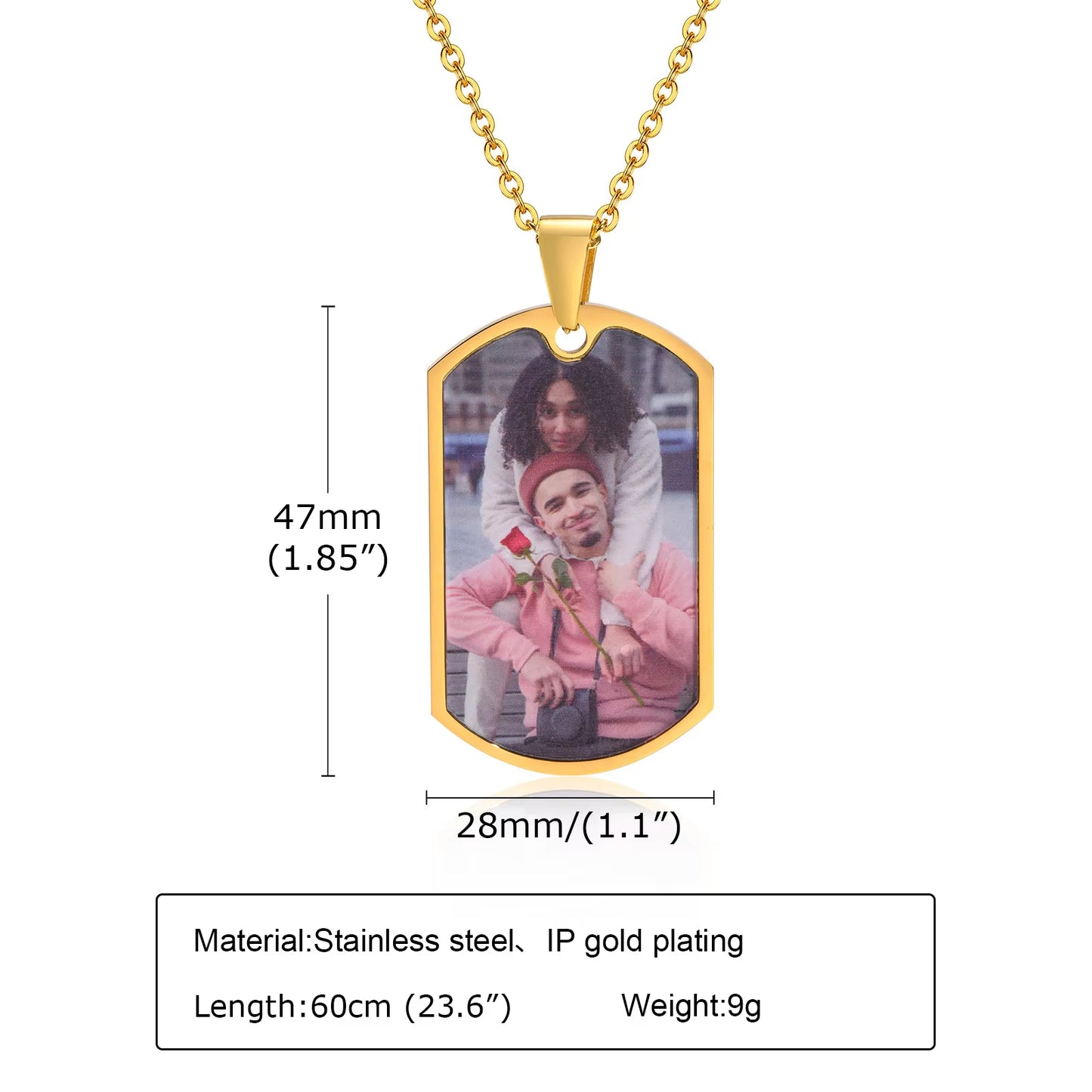 Men Personalize Engrave Name Custom The Photo of Family Pendant Necklaces