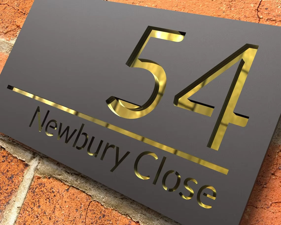 Custom 3D Floating House Number Outdoor Laser Cut Acrylic Matte Modern Door Sign