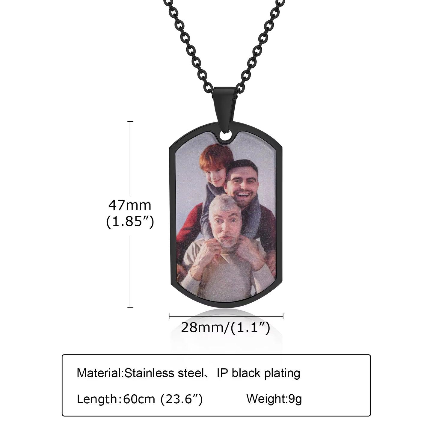 Men Personalize Engrave Name Custom The Photo of Family Pendant Necklaces