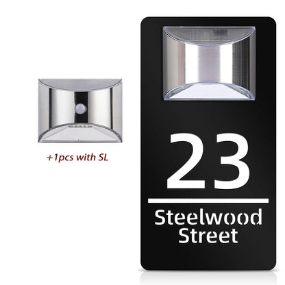 Customized Solar Exterior House Numbers With Motion Sensor Solar House Number