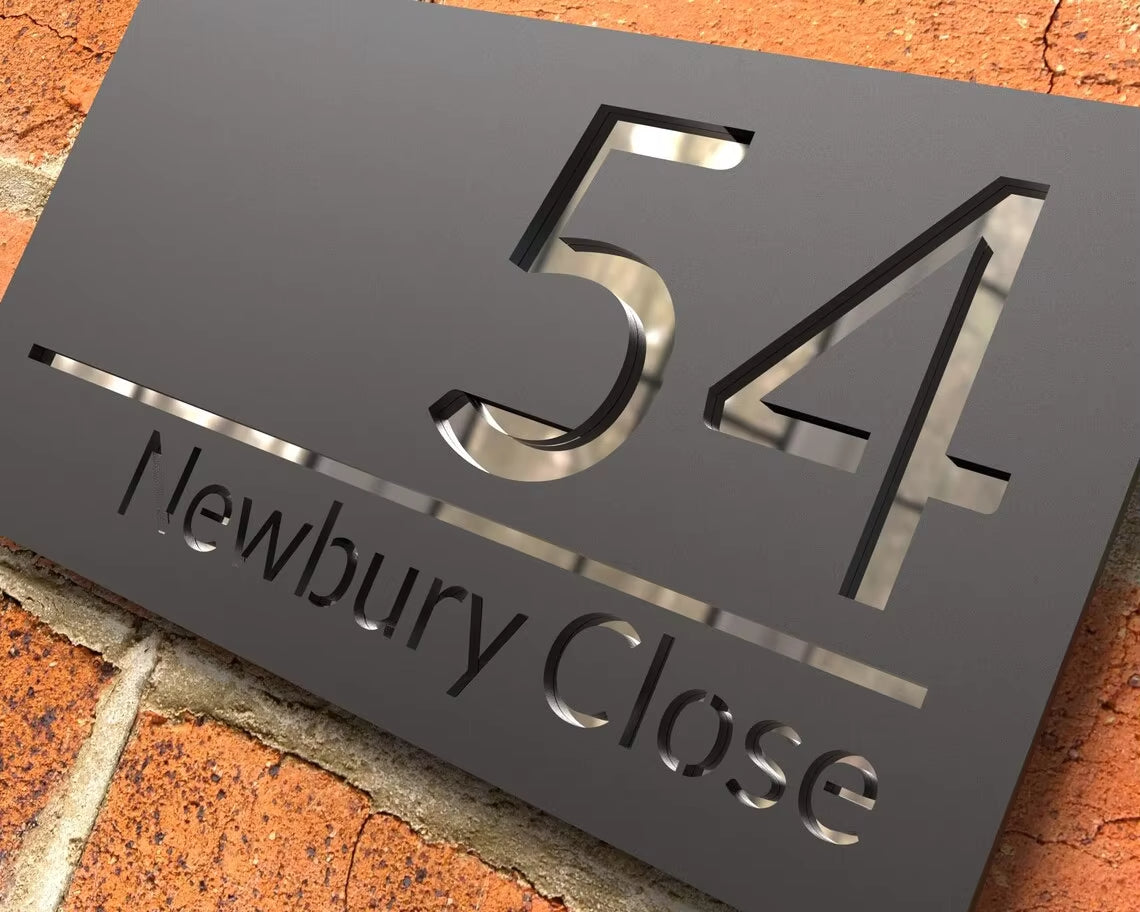Custom 3D Floating House Number Outdoor Laser Cut Acrylic Matte Modern Door Sign