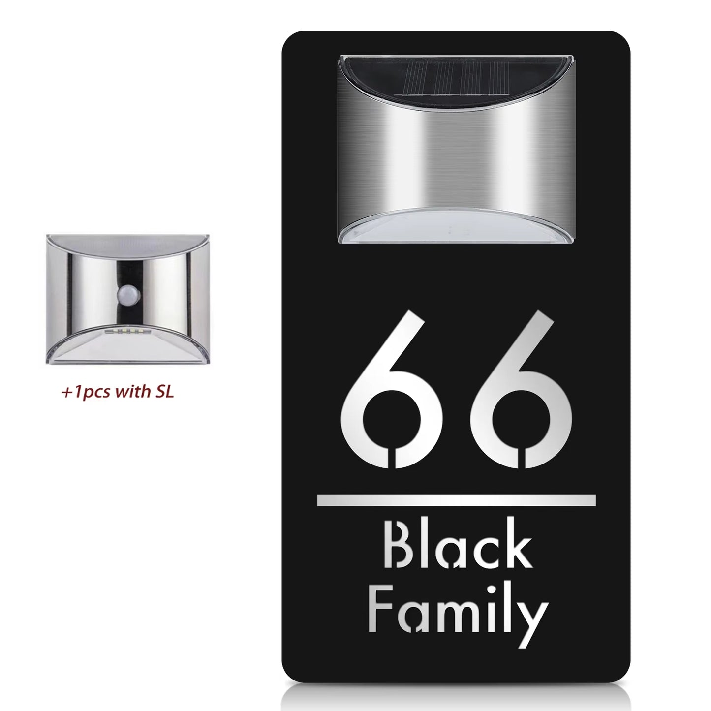 Customized Solar Exterior House Numbers With Motion Sensor Solar House Number
