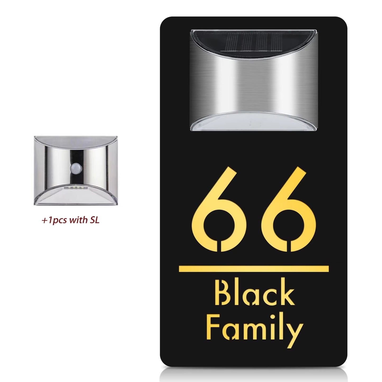 Customized Solar Exterior House Numbers With Motion Sensor Solar House Number