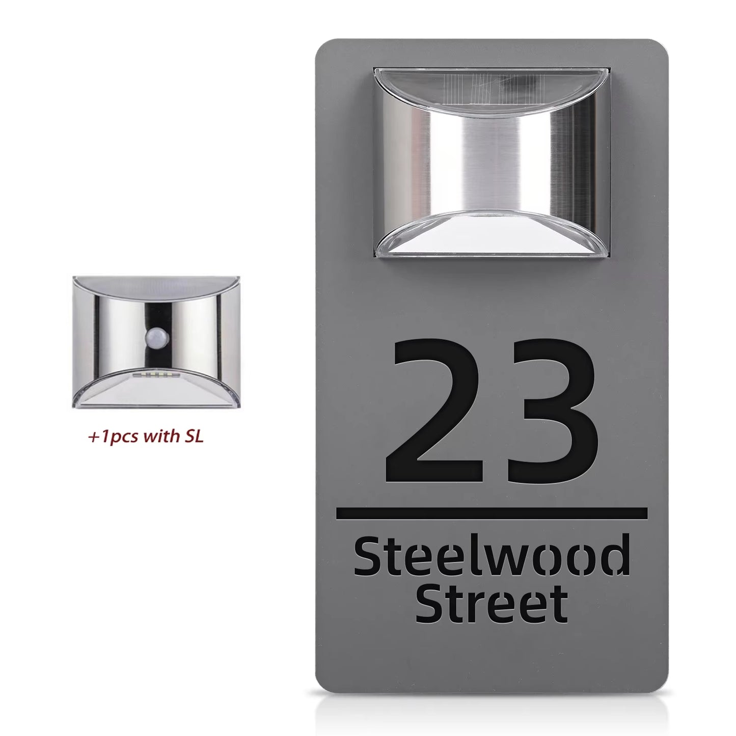 Customized Solar Exterior House Numbers With Motion Sensor Solar House Number