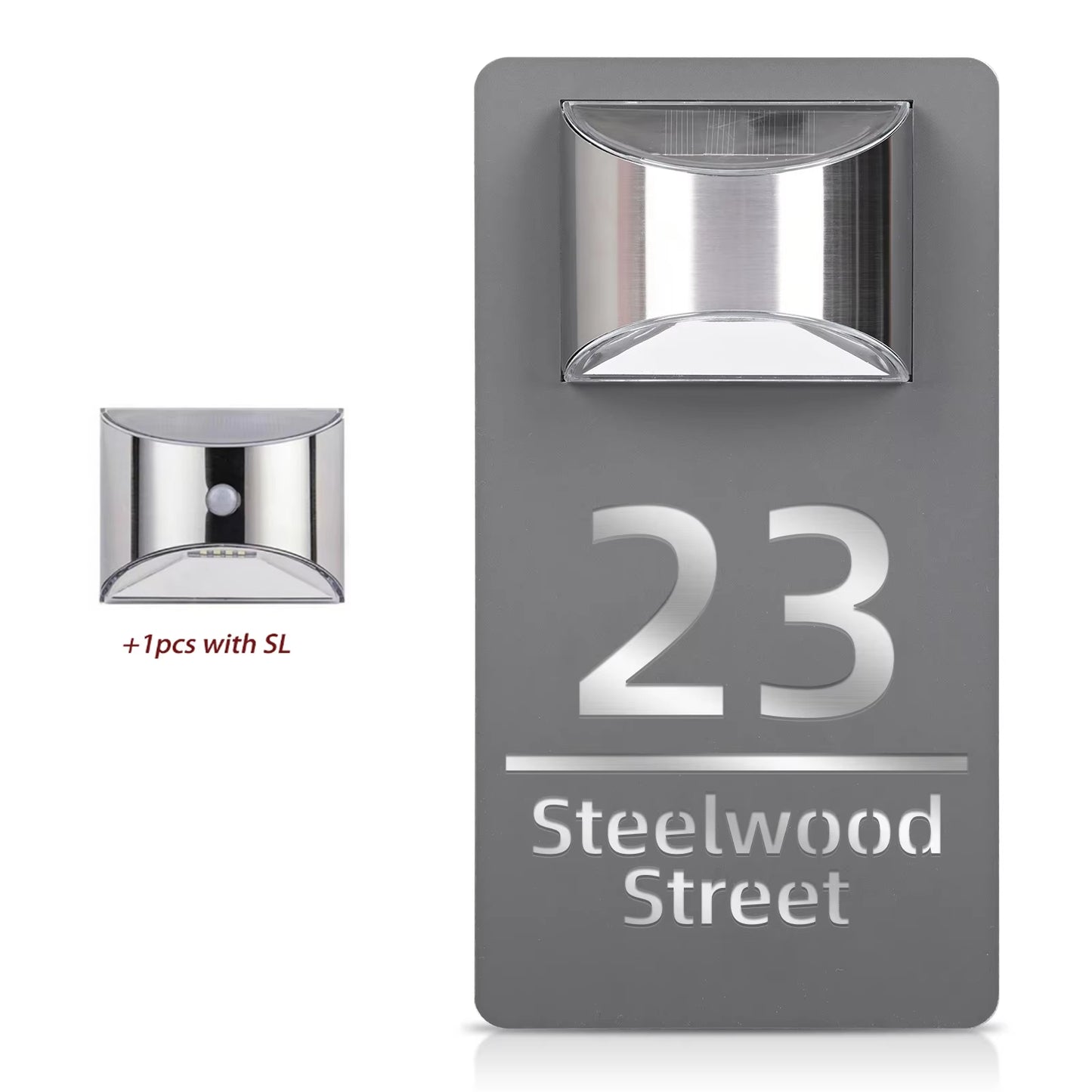 Customized Solar Exterior House Numbers With Motion Sensor Solar House Number