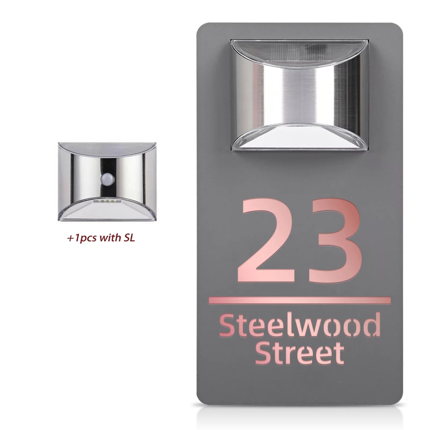 Customized Solar Exterior House Numbers With Motion Sensor Solar House Number